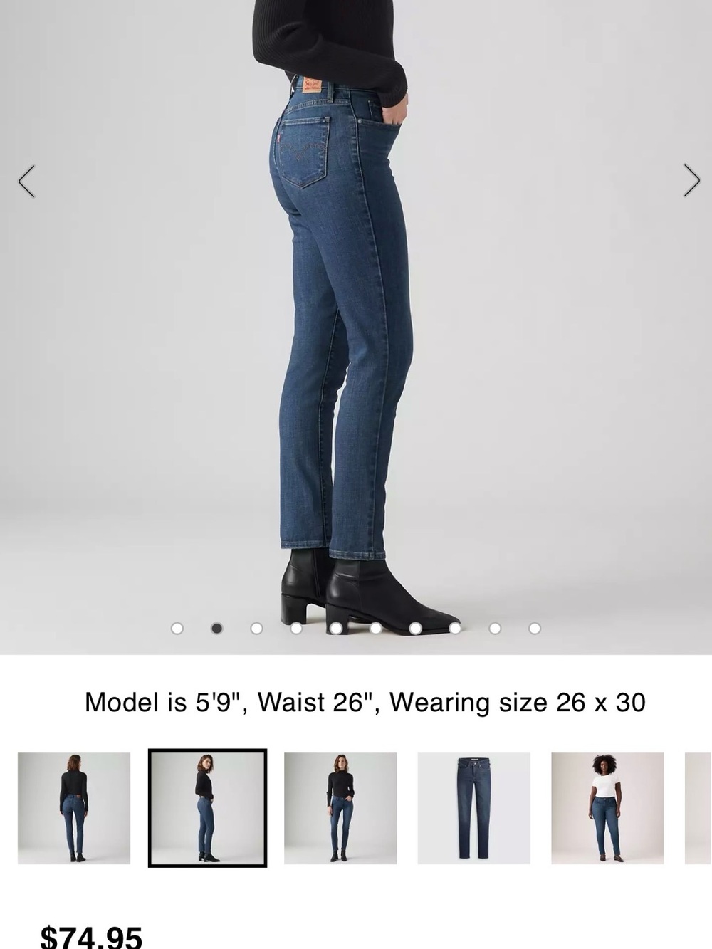 Levi's 311 Shaping Skinny Indigo Jeans with Contrast Stitching - Picture 7 of 10